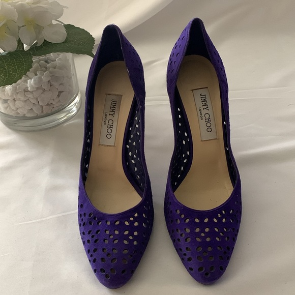 Rare ✨JIMMY CHOO Anouk 100 Perforated High Heel Pump - Picture 2 of 16